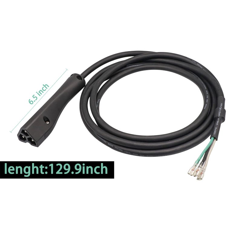 Drive-up 48-Volt Golf Cart Charger Plug 3-Pin Triangle Handle Connector with Wire Fits EZGO RXV 604321, 611219 (Charger Plug with Wire) - Image 3